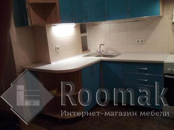 Кухня голубая Мирор Глос (ДСП акрил) 3