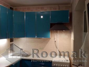 Кухня голубая Мирор Глос (ДСП акрил) 1