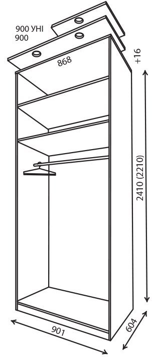 Шкаф-купе Рим-Венециано 2Д 0,9м foto 3